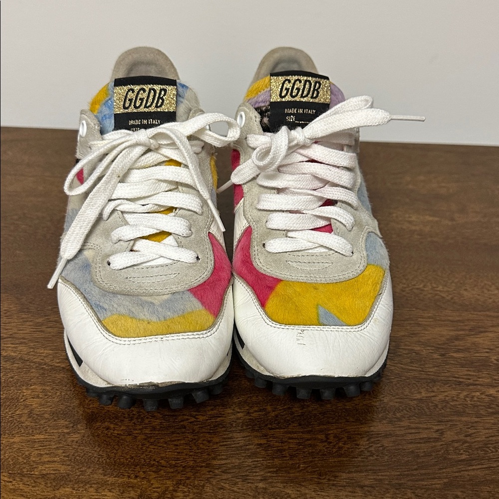 GOLDEN GOOSE RARE Starland Fur Printed Sneakers size 37